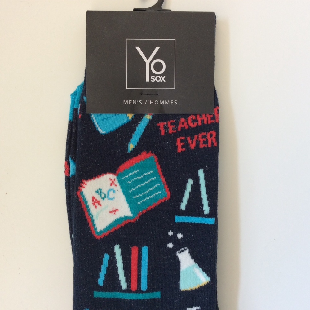 Best Teacher Ever Socks | Yo Sox | Size 7 - 12 | New | Teacher Gift